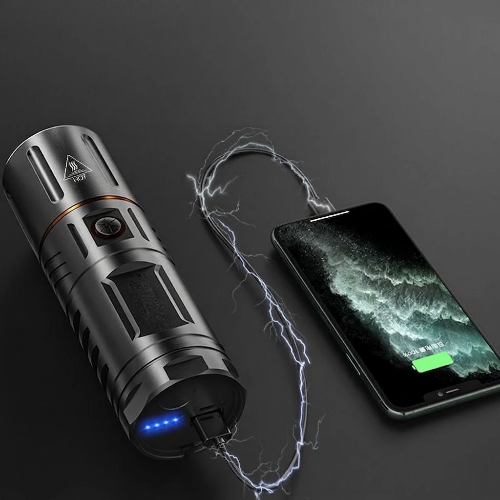 Strong Light Lamp T40 LED Flashlight with phone charge